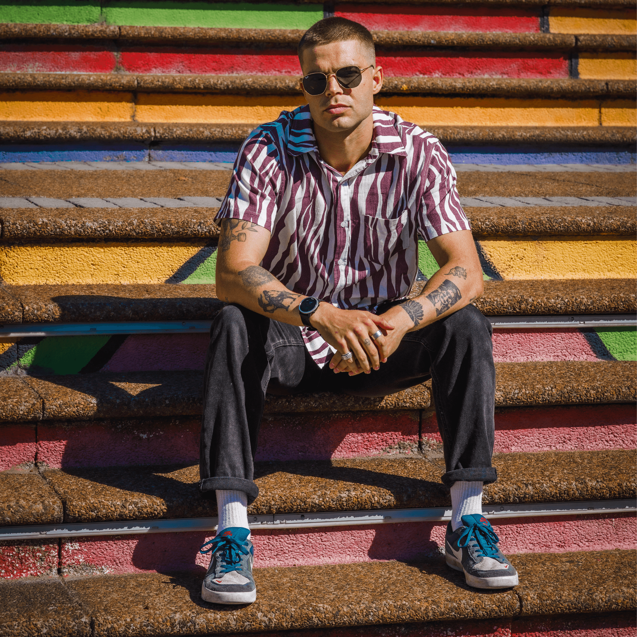 Men's Short Sleeve Shirt - Purple Zebra - Strange Paradise