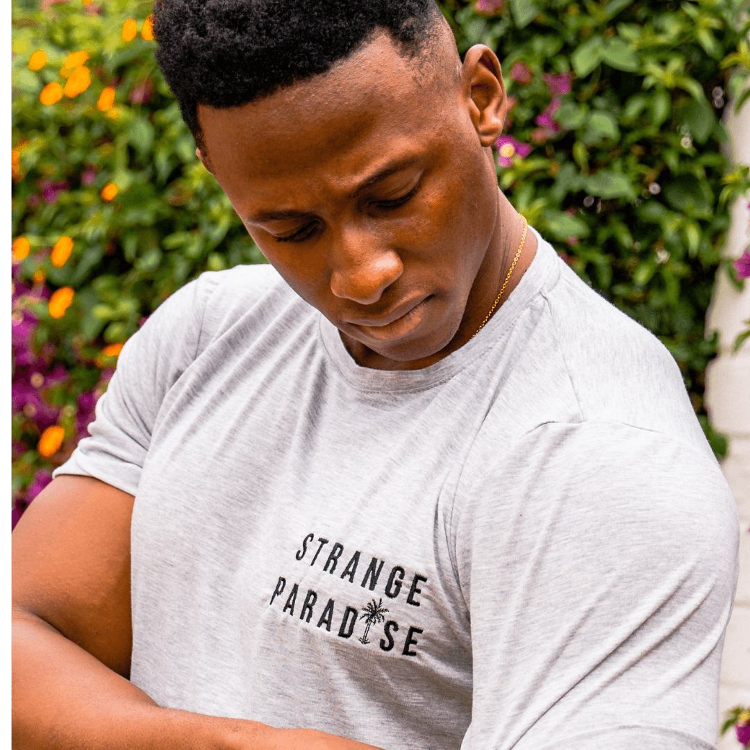 Rolled Muscle Tee - Grey Melange - Strange Paradise