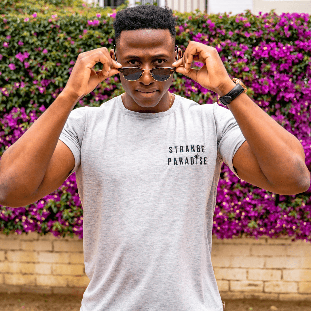 Rolled Muscle Tee - Grey Melange - Strange Paradise