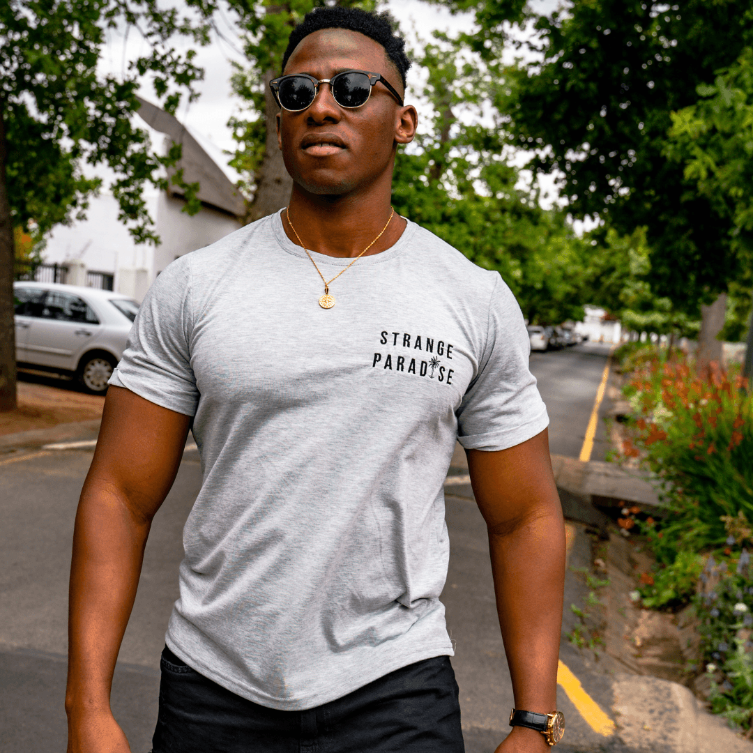 Rolled Muscle Tee - Grey Melange - Strange Paradise