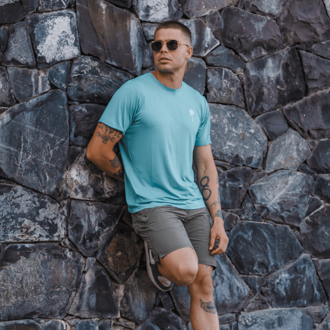 Rolled Muscle Tee - Teal - Strange Paradise