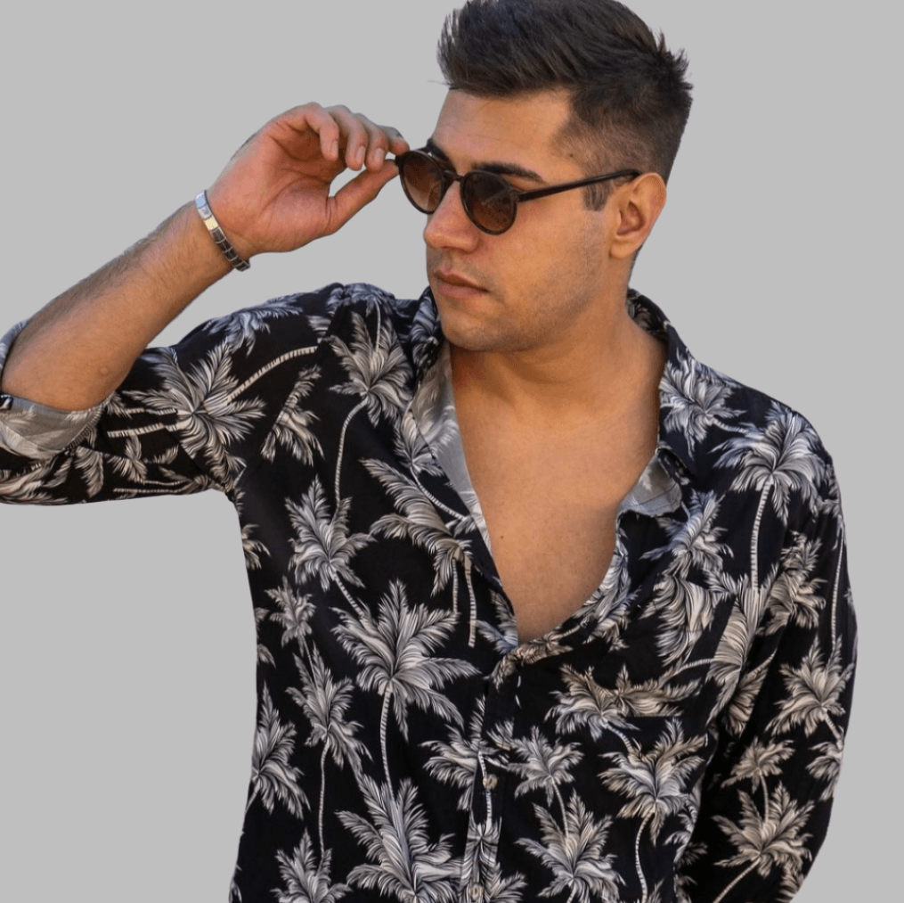 Men's Long Sleeve Shirt - Palmtastic - Strange Paradise