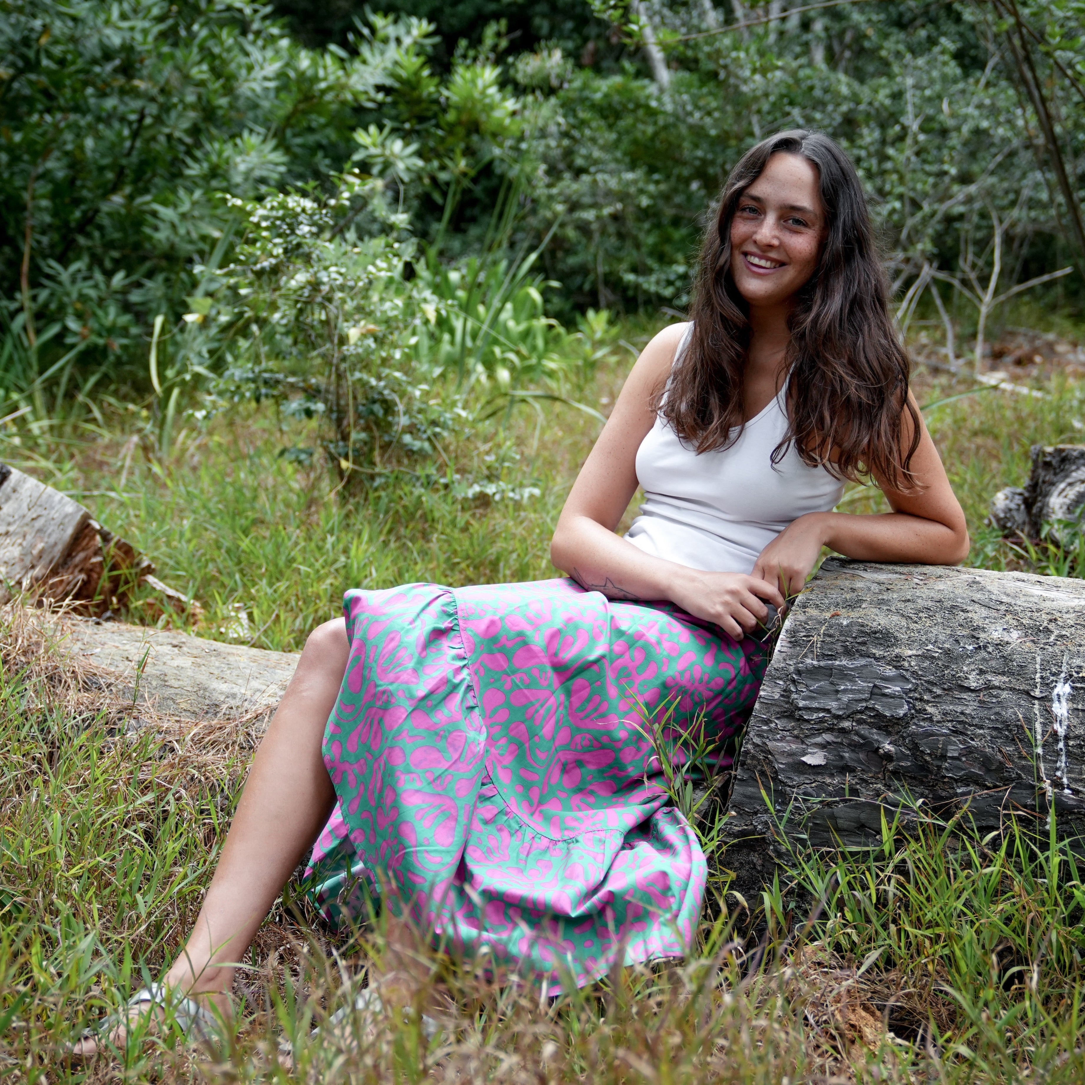 Ladies High Waisted Wrap Skirt - Coral – Strange Paradise