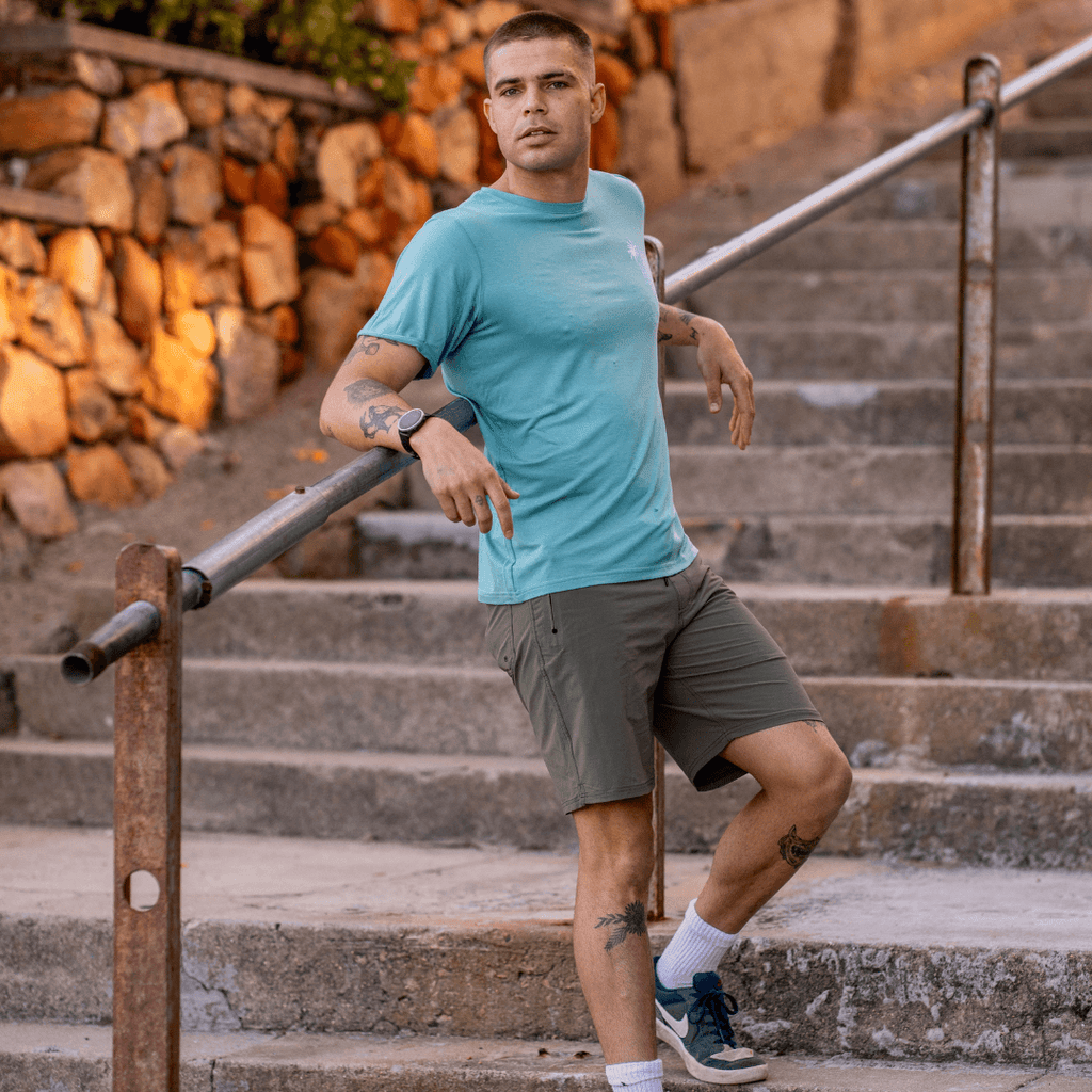 Rolled Muscle Tee - Teal - Strange Paradise