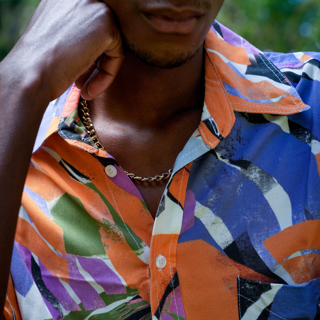 Men's Short Sleeve Shirt - Visual Noise - Strange Paradise