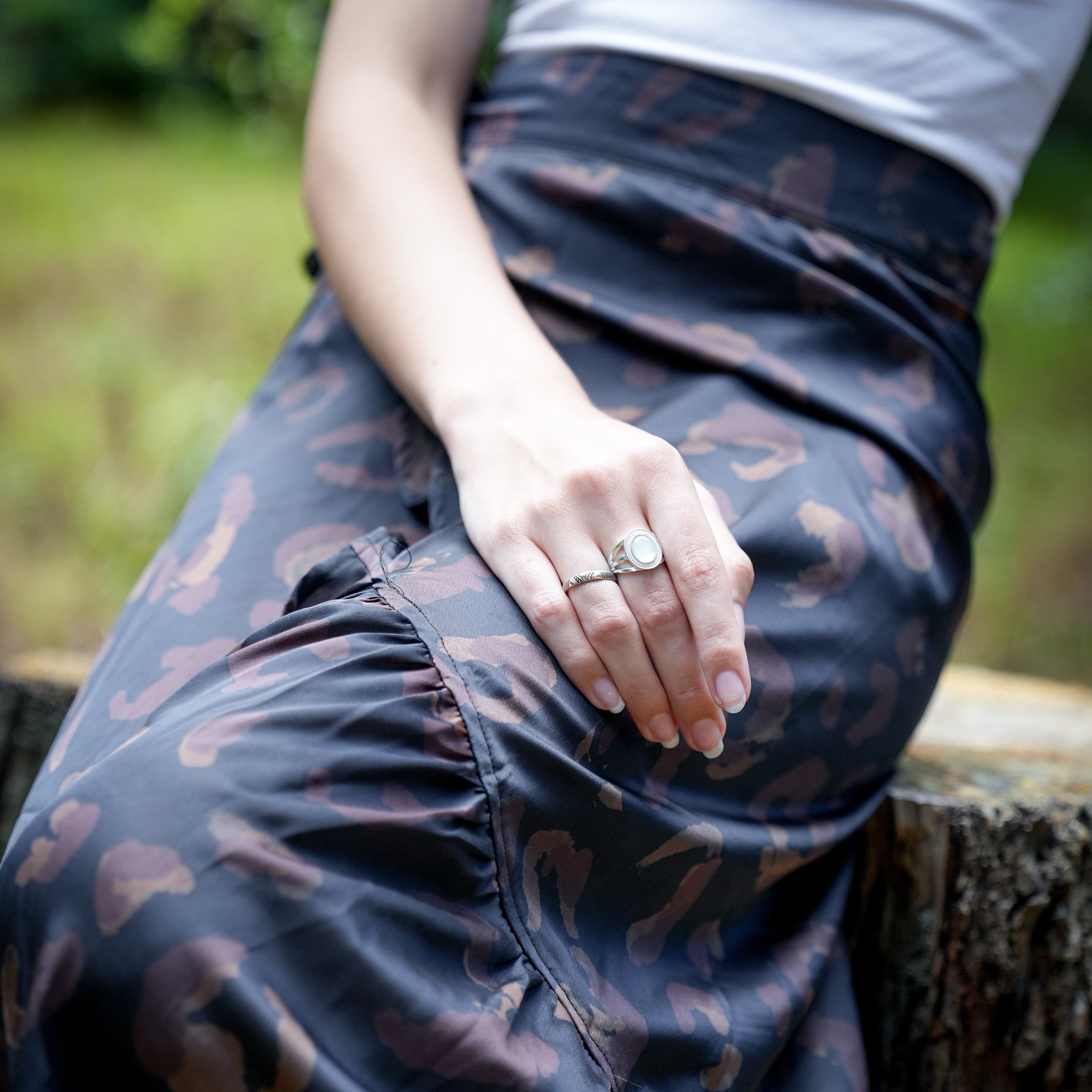 Ladies High Waisted Wrap Skirt- Deep Mocha- Strange Paradise