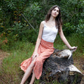 Ladies High Waisted Wrap Skirts - Burnt Orange - Strange Paradise