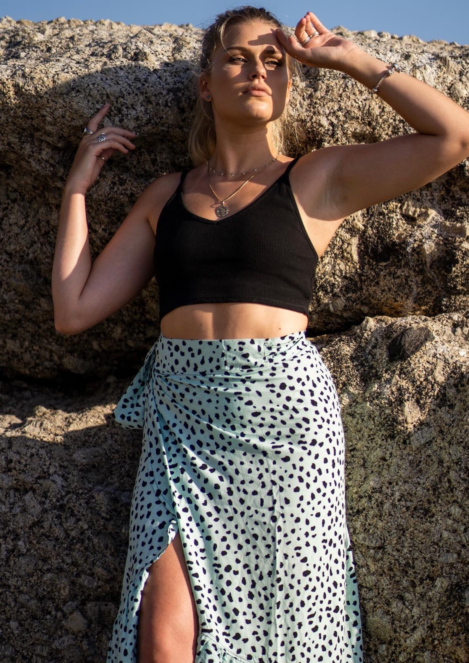 Baby Blue Leopard Print High Waisted Wrap SkirtStrange ParadiseStrange Paradise
Our ladies high waisted wrap skirts are easily paired with a crop top, and go perfectly with a pair of sneakers or casual slops.Our skirts are adjustable and versatBaby Blue Leopard Print High Waisted Wrap Skirt